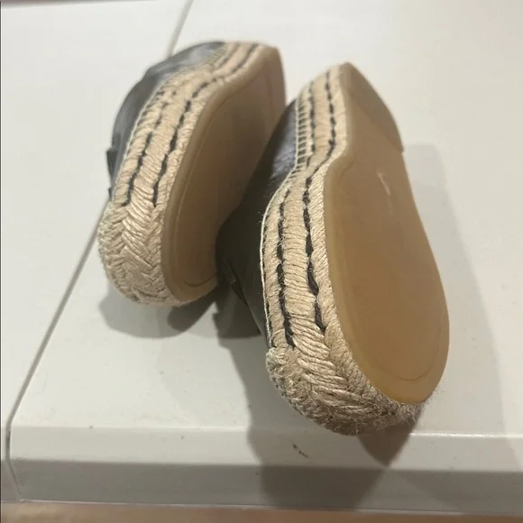 Tory Burch Black Leather Espadrilles with box - Picture 4 of 8